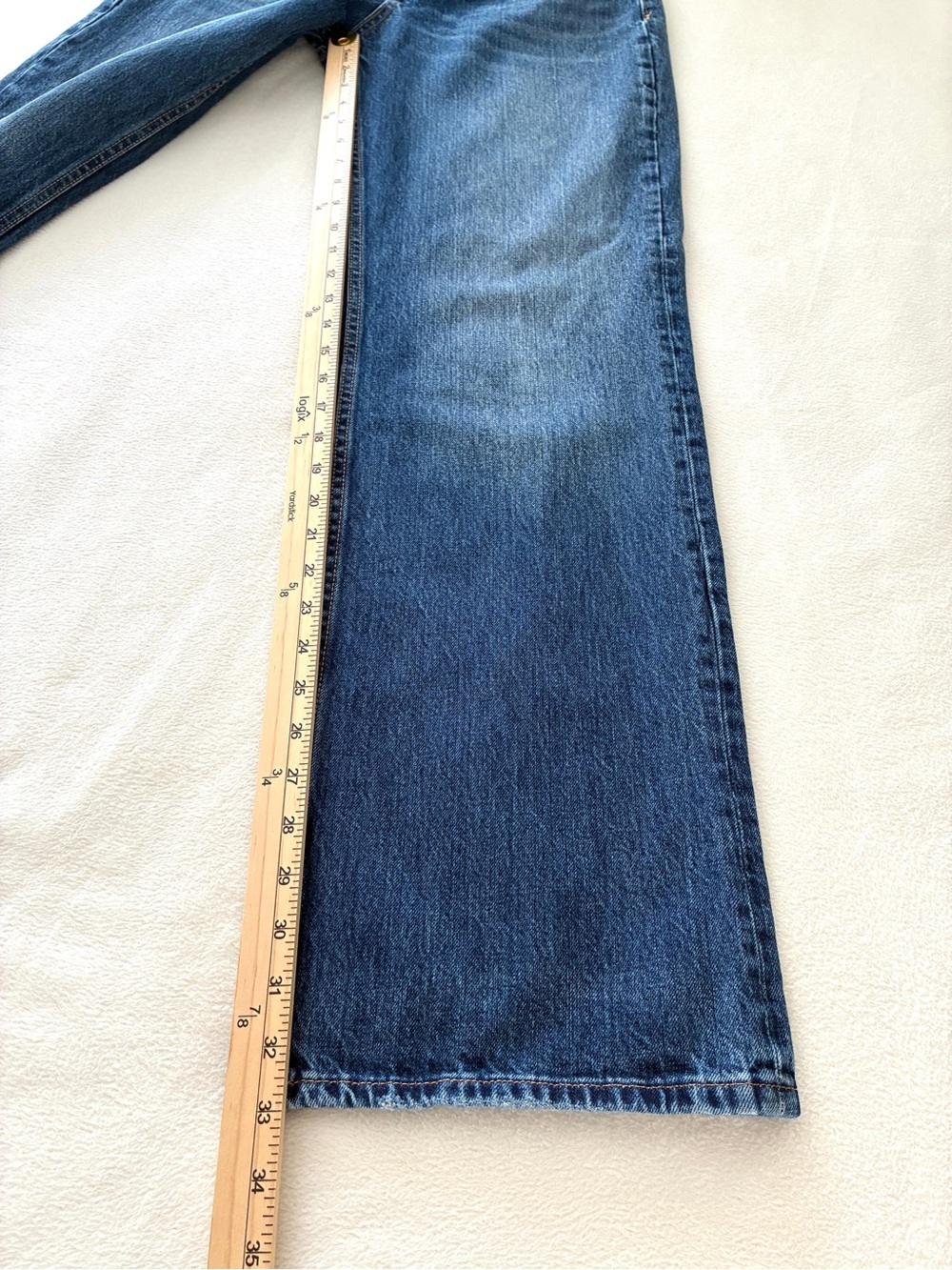 ZARA Wide Leg Jeans Size 6 High Rise 29/33 Medium Wash 100% Cotton Relaxed Denim - Picture 11 of 15